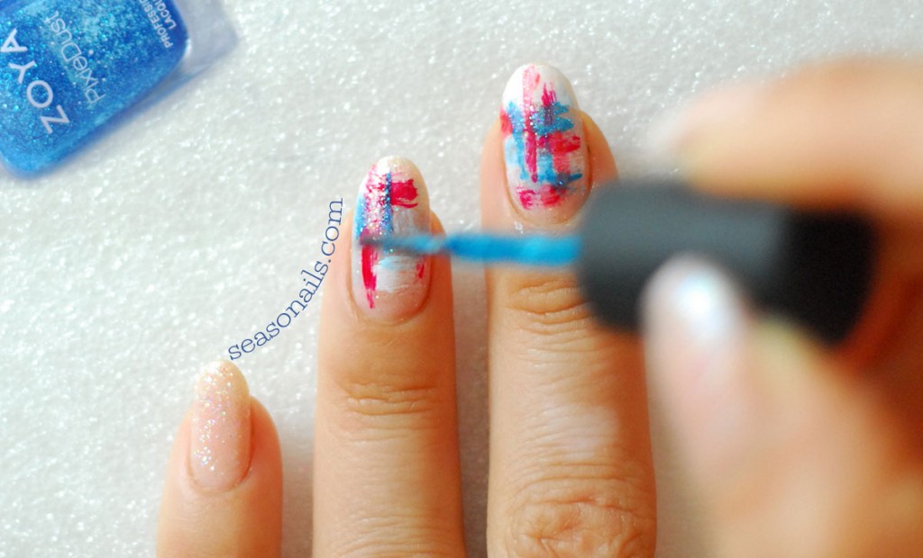 4th of july mani step by step