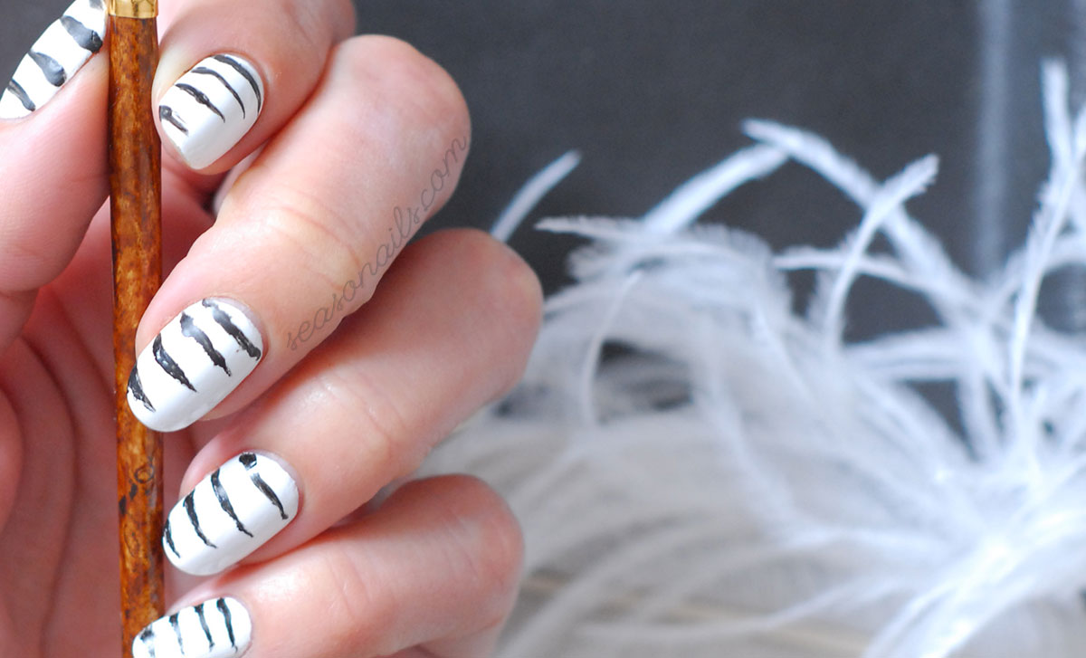 abstract zebra nails black white