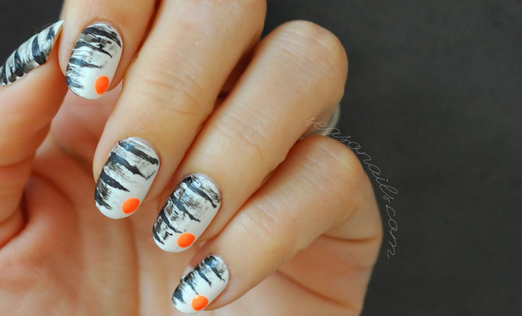 abstract zebra summer nails