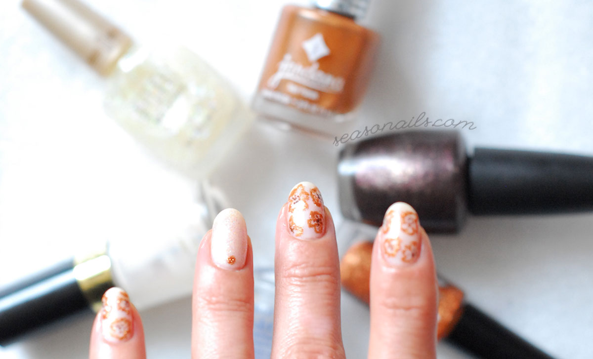 copper flowers nails supplies