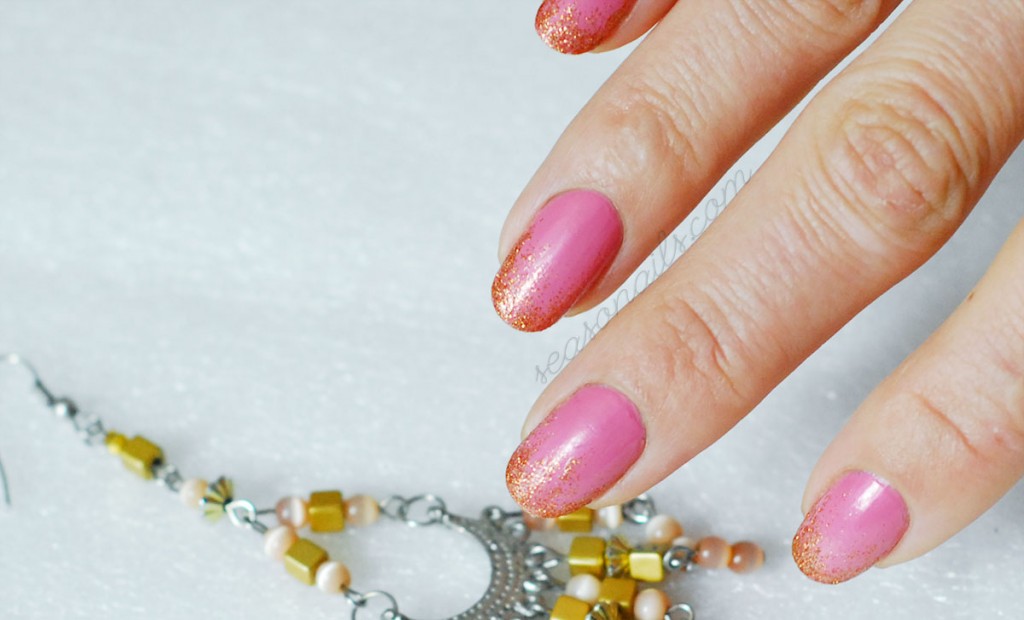 copper gradient pink nails