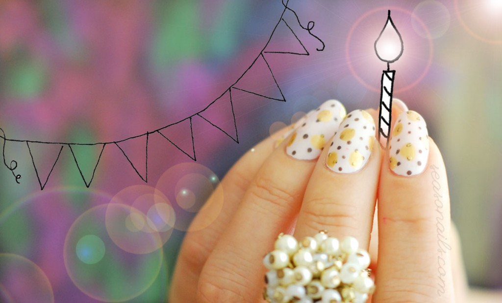dotted birthday party nails