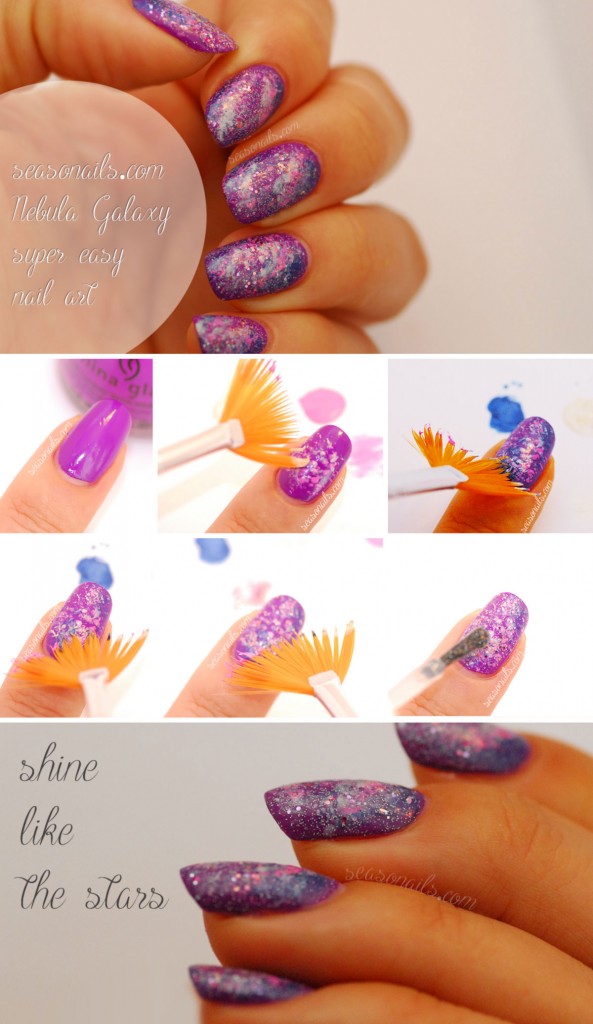 easy nail art how to Galaxy Nails Seasonails Tutorial