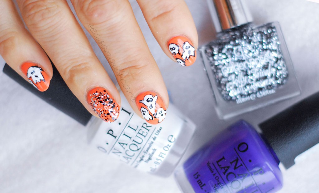 fall halloween ghosts nails