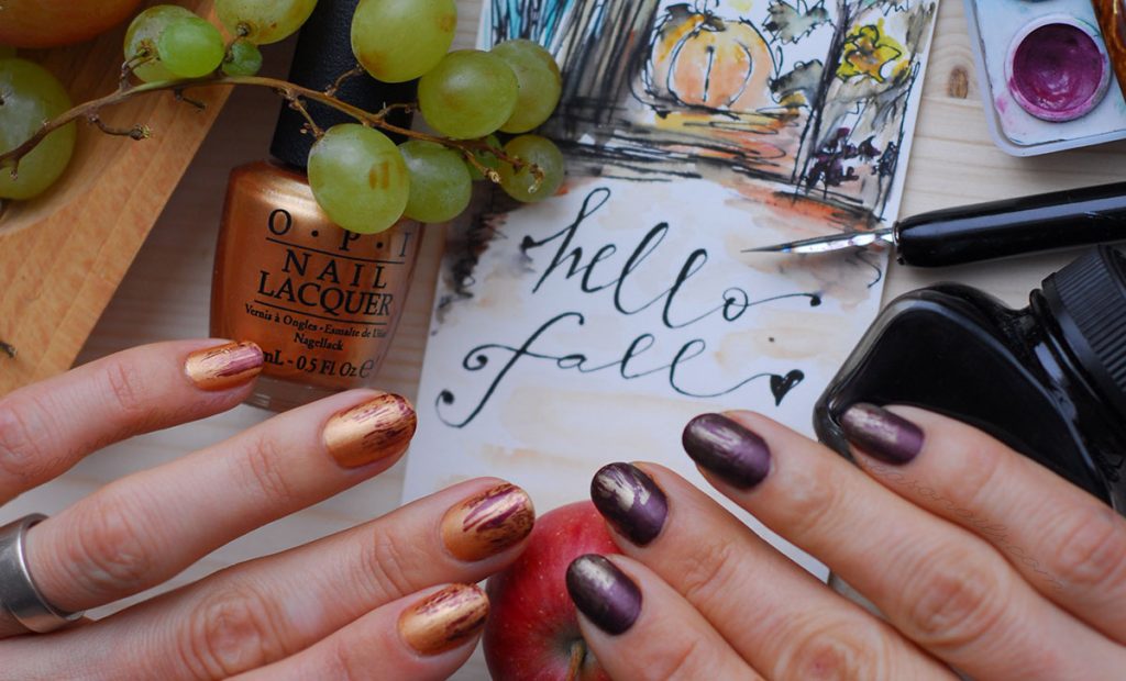 fall nails gradient fall colors abstract artistic
