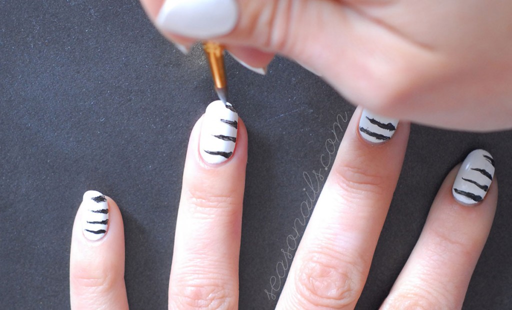 how to paint abstract zebra nails
