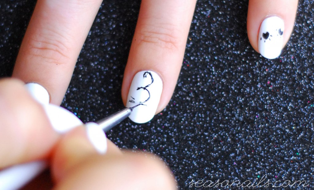 how to paint kitty on your nails