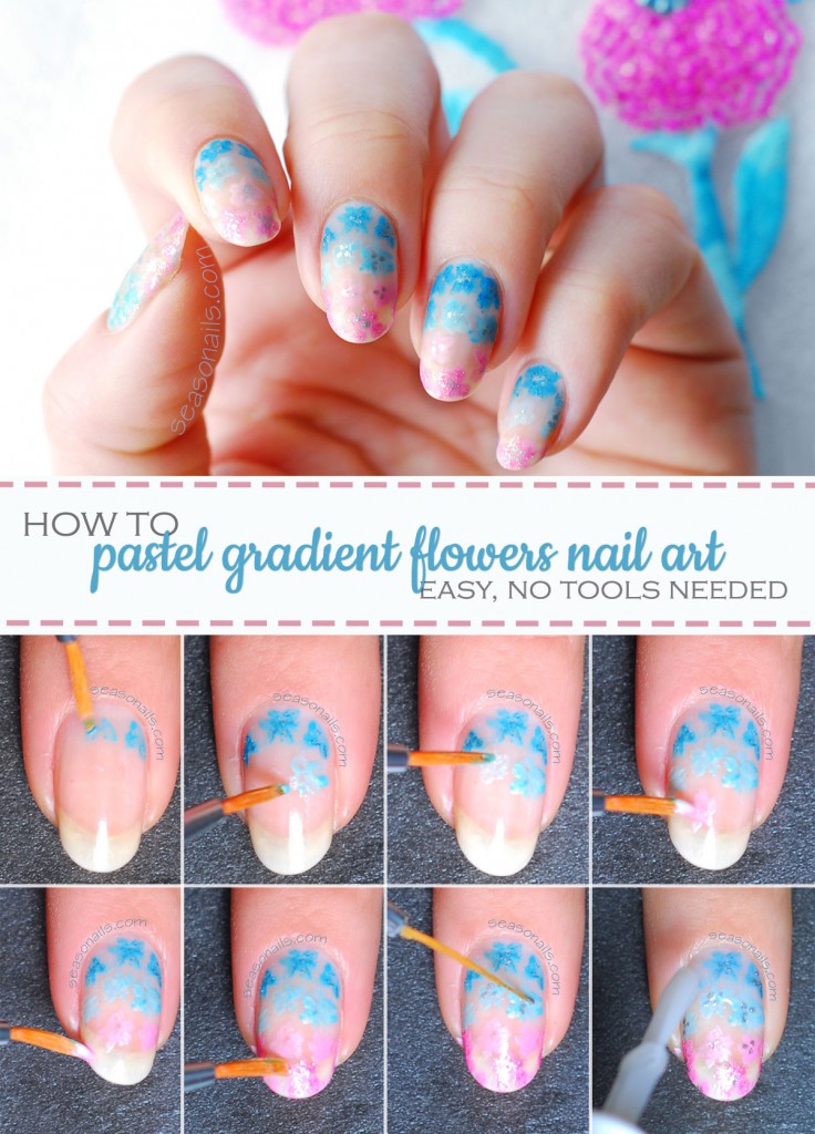 how to spring pastel gradient flowers tutorial