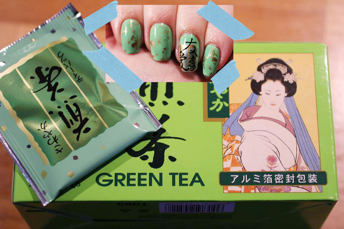 japanese green tea nail art
