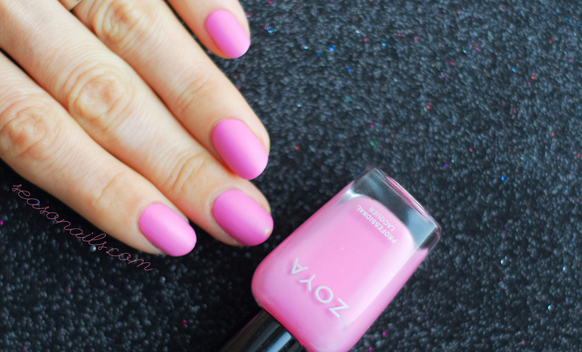matte pink nails zoya