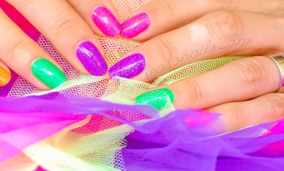 neon skittles nails easiest summer nail art