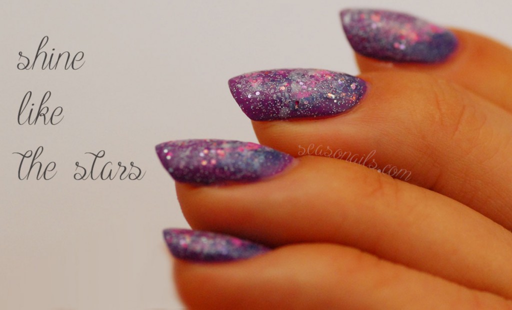 Purple pink Galaxy nail art how to Seasonails