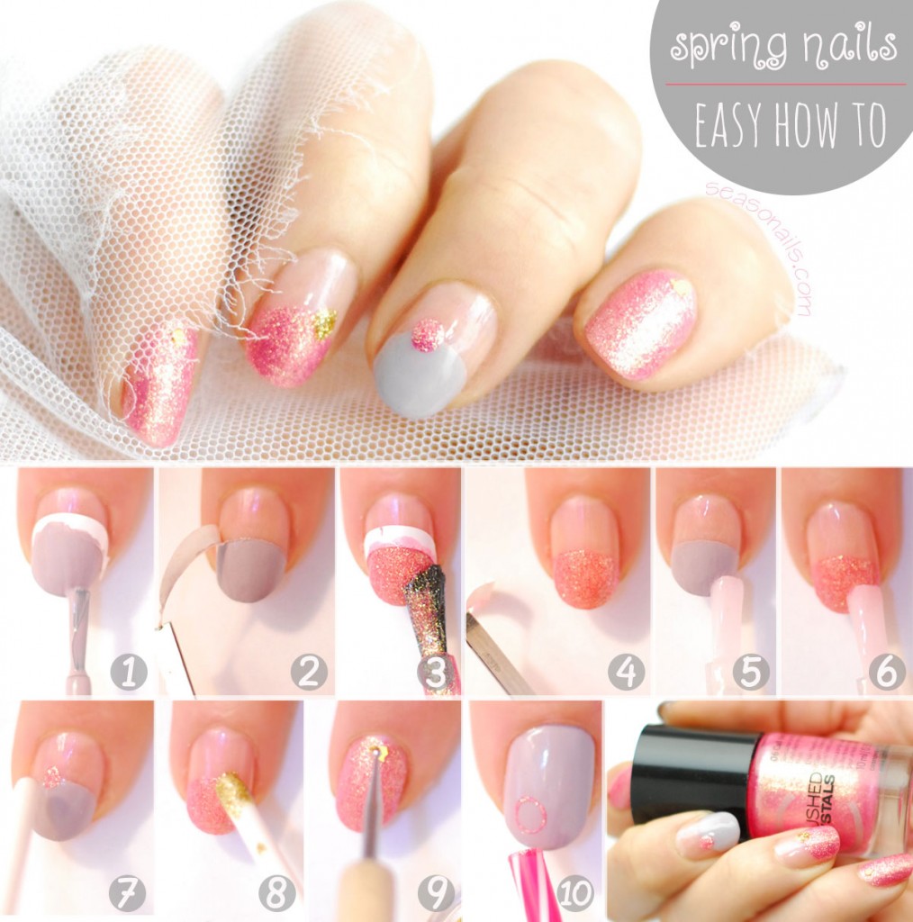 spring nails easy tutorial