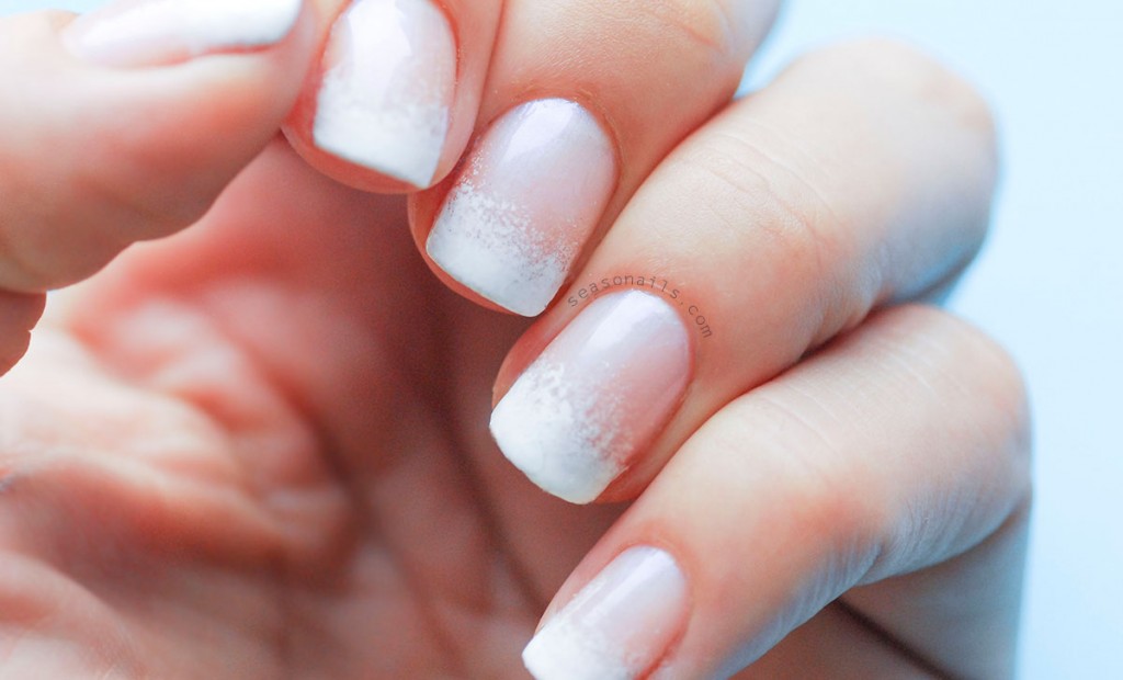 square nails french gradient manicure