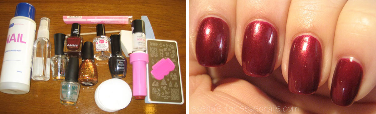 stamping tools burgundy nails