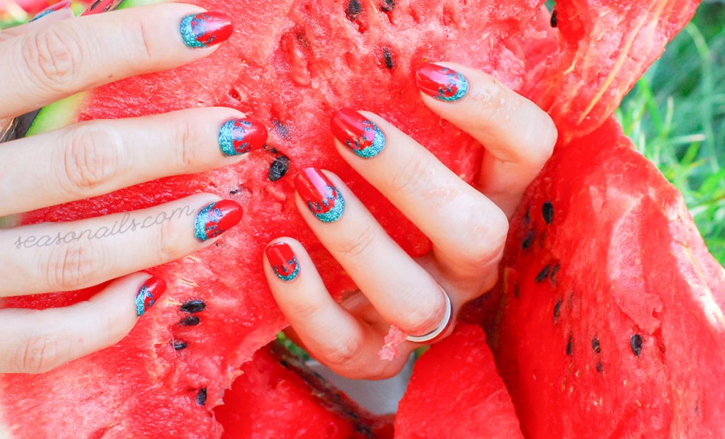 summer nails watermelon