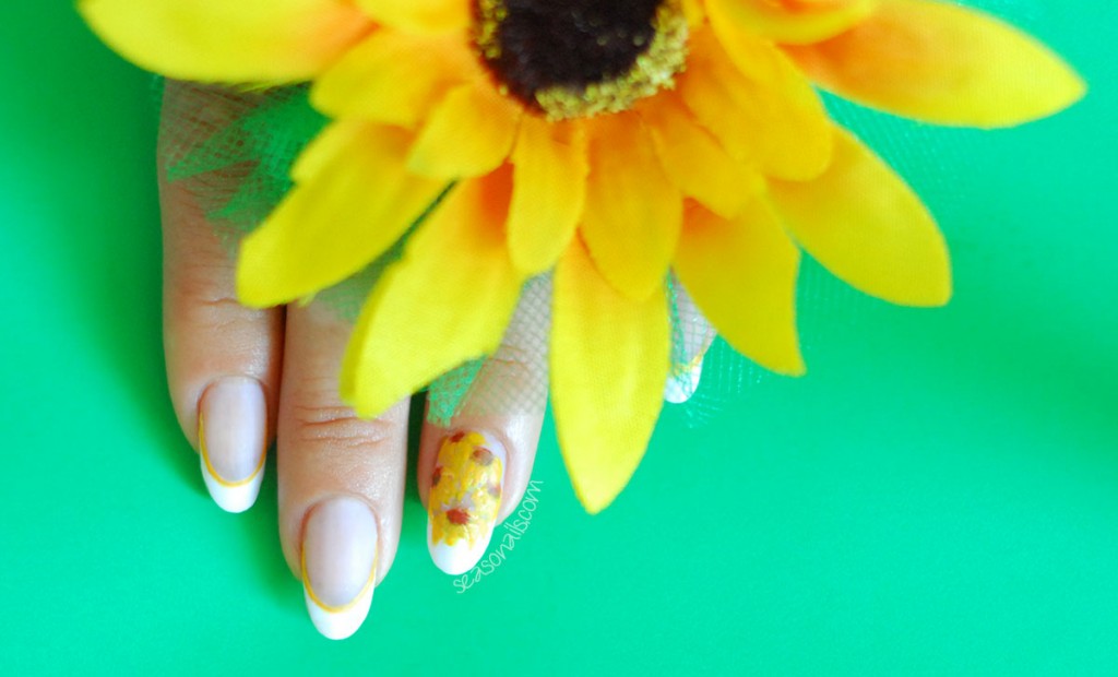 sunflower summer nails