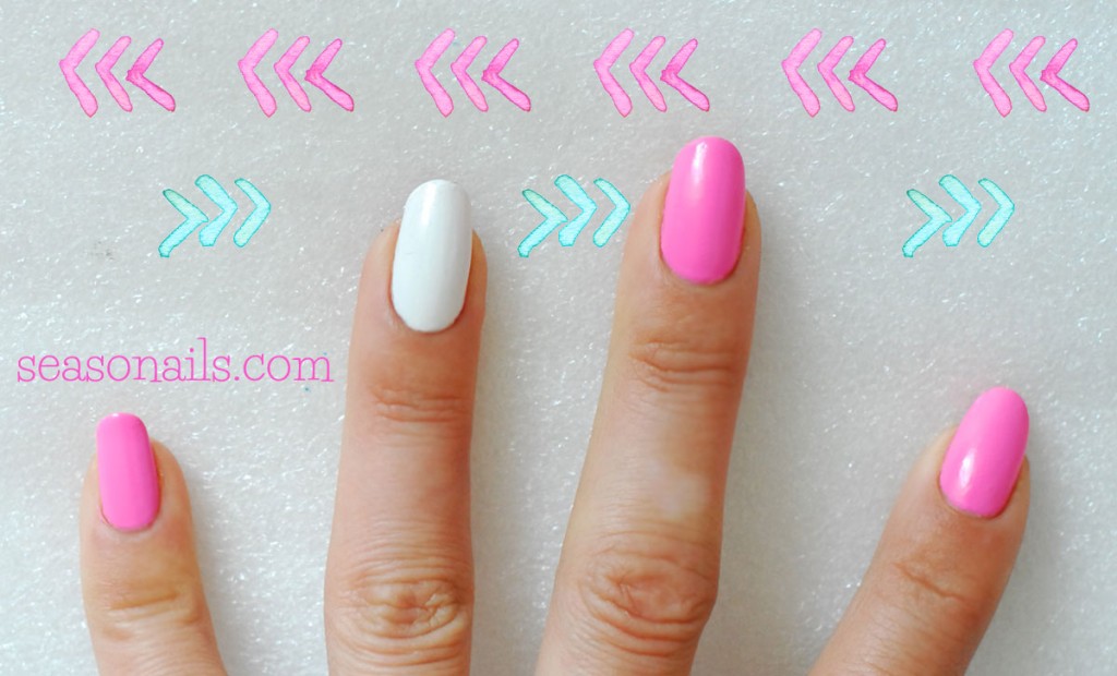 chevron summeer pink nails how to