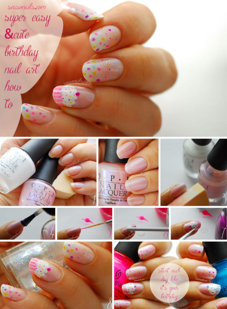 easy birthday nails Seasonails nail art tutorial