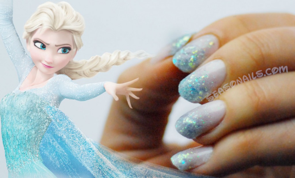 Elsa nails winter nail art Seasonails