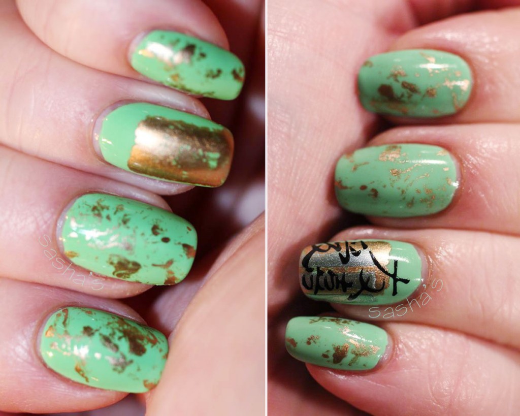 green japanese nail art