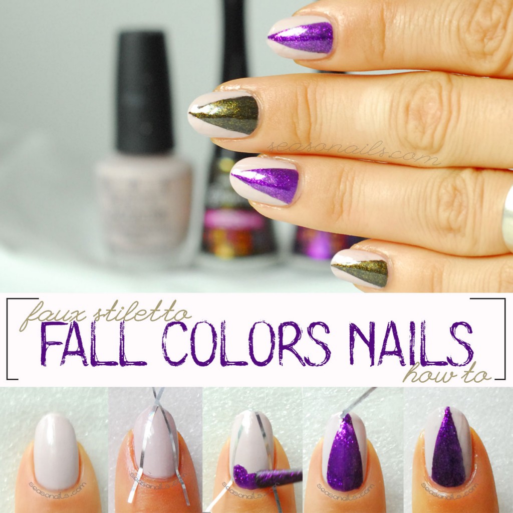 how to faux stiletto fall nails step by step tutorial
