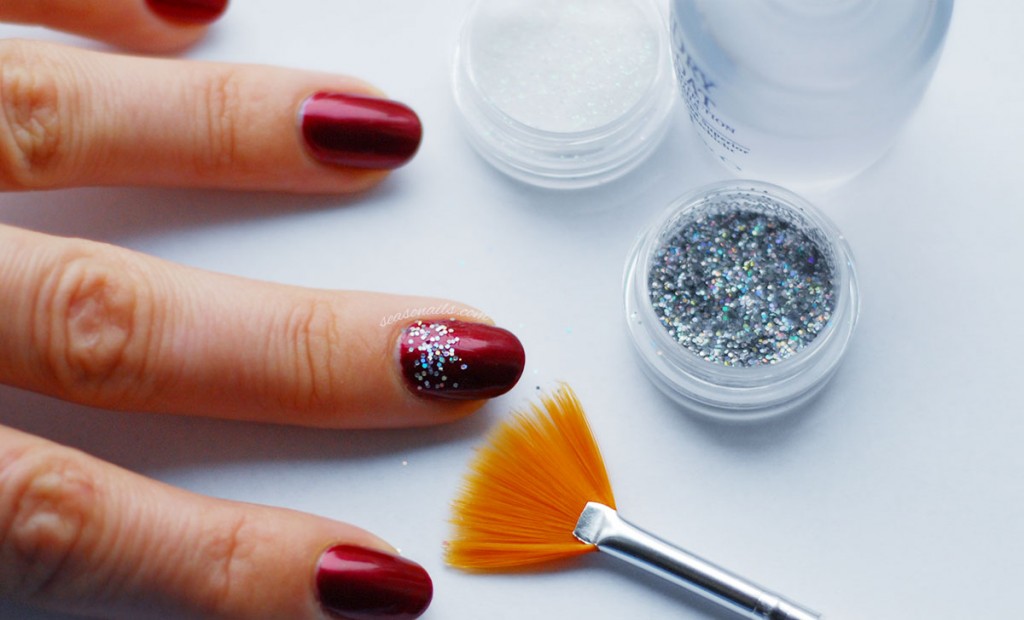 how to glitter gradient nails deep wine