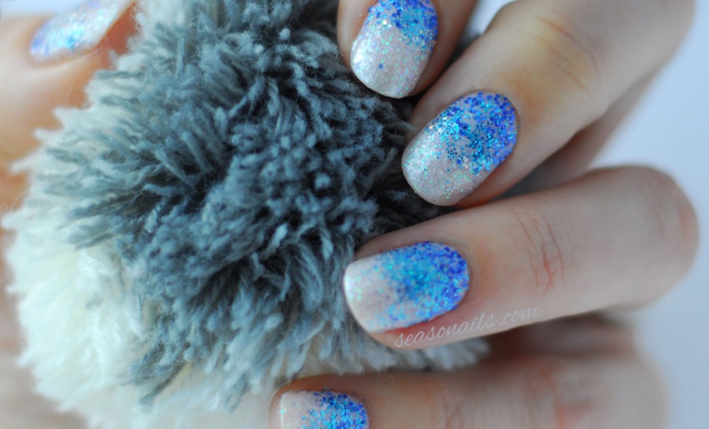 ombre glitter nails for winter