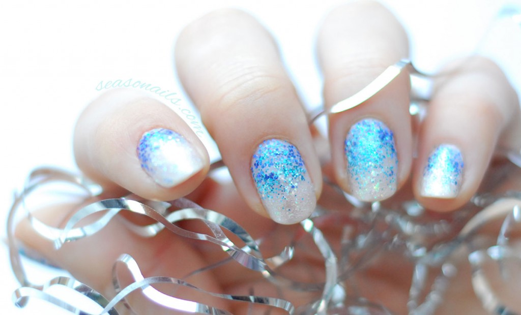 ombre glitter party nails