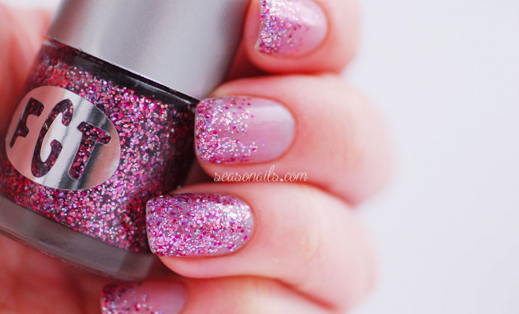 spring nails pink glitter FGT Sweet Pea Seasonails