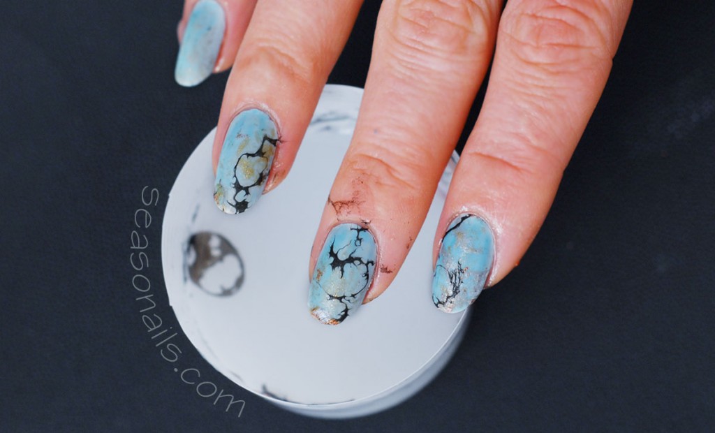stone marbled nails water marbled how to