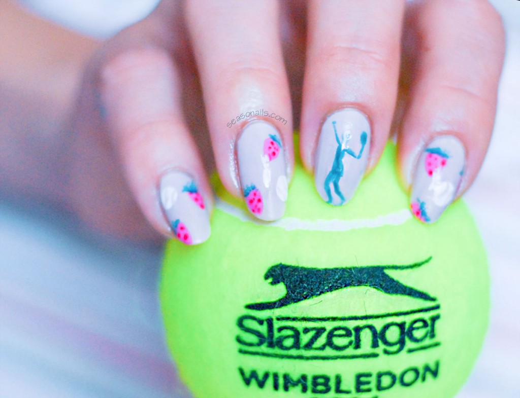 tennis nails wimbledon strawberries cream