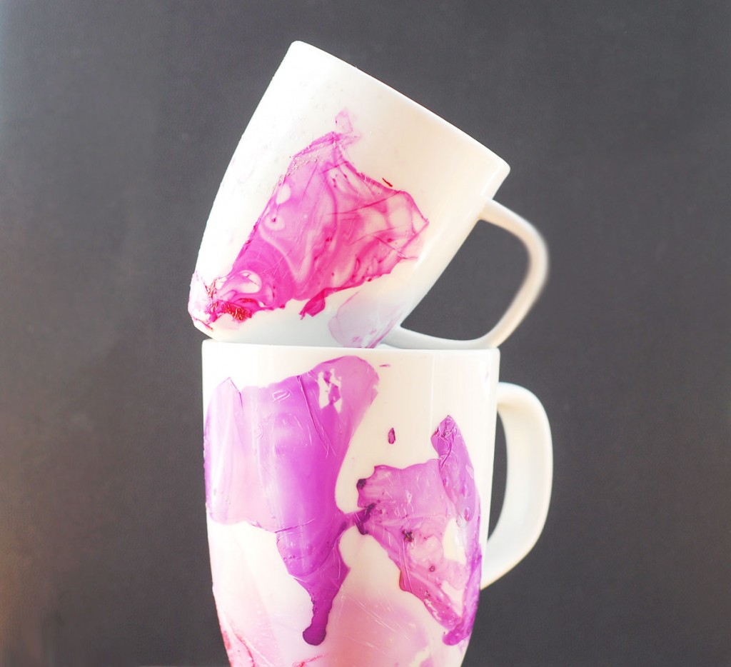 tie dye cups with polish