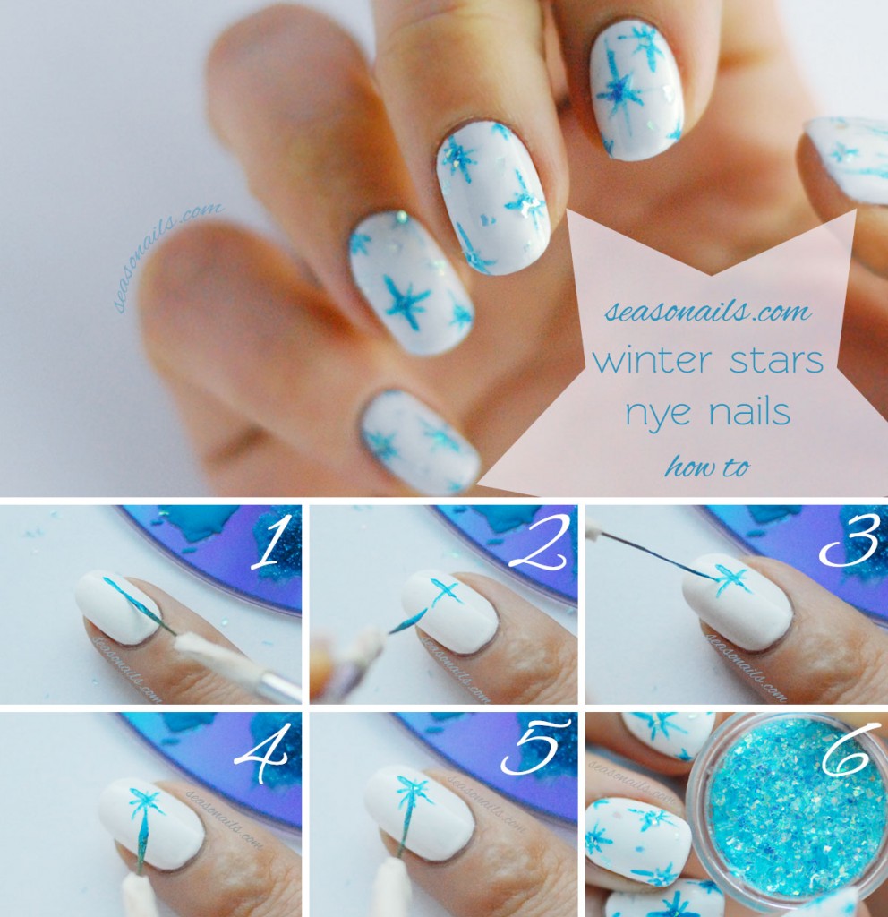 winter stars nails how to